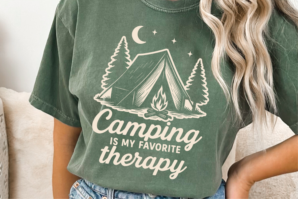 Camping Is My Favorite Therapy | PNG Sublimation File