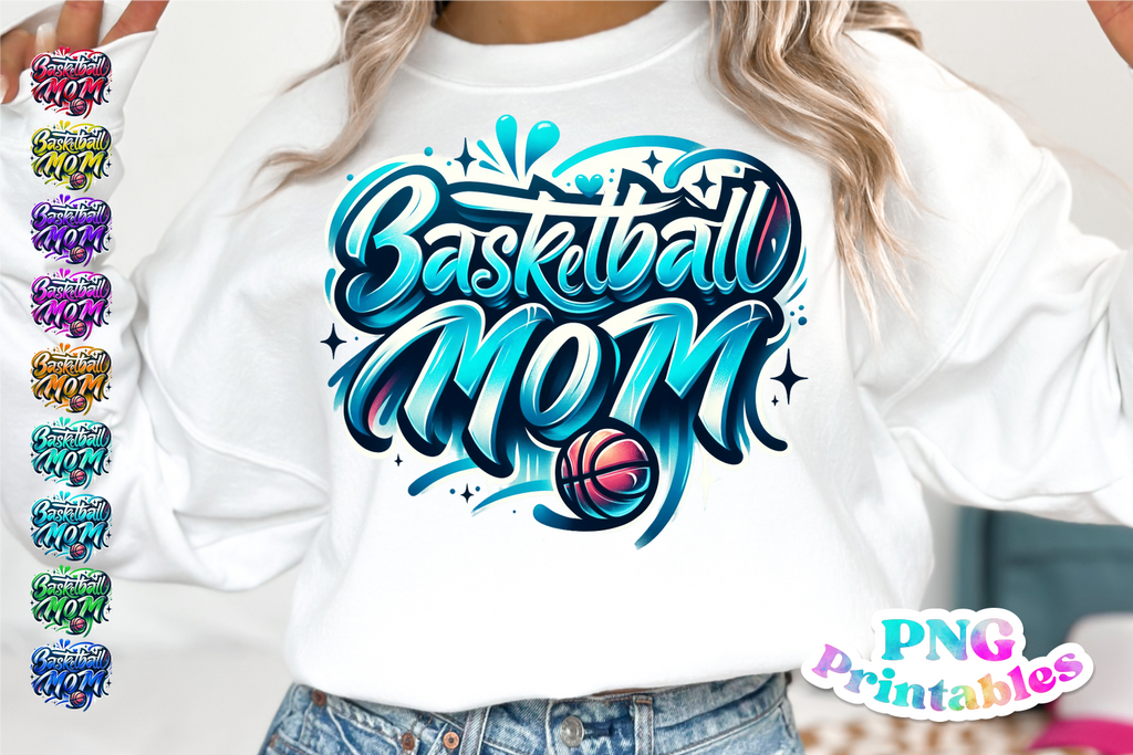 Basketball Mom Airbrushed | PNG File