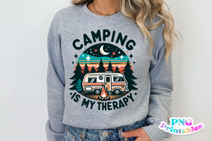 Camping Is My Therapy | PNG File