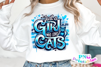 Just A Girl Who Loves Cats | PNG Sublimation File