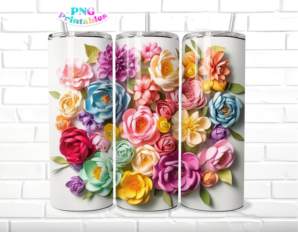 3d Flower Sublimation Tumbler