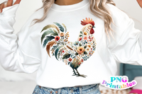 Floral Rooster | PNG File