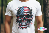 American Flag Skull | Fourth of July | PNG Sublimation File