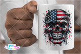 American Flag Skull | Fourth of July | PNG Sublimation File