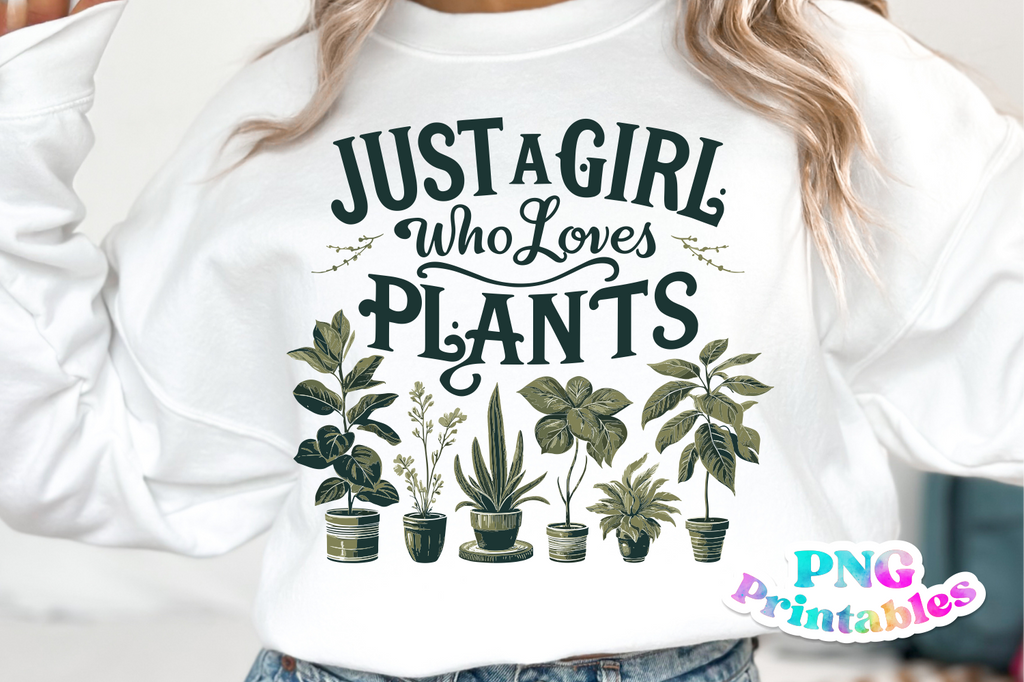 Girl Who Loves Plants | Plant Lover PNG Print File