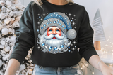 Blue Santas With Rhinestones and Glitter | Christmas Sublimation PNG