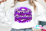 Softball Grandma Airbrushed | PNG File
