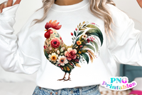 Floral Rooster | PNG File