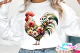 Floral Rooster | PNG File