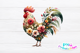 Floral Rooster | PNG File