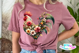 Floral Rooster | PNG File