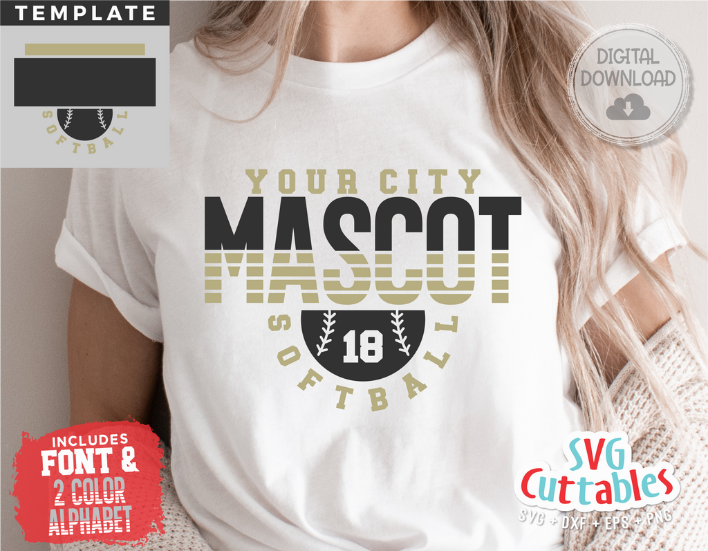 Softball Template 0052 | SVG Cut File