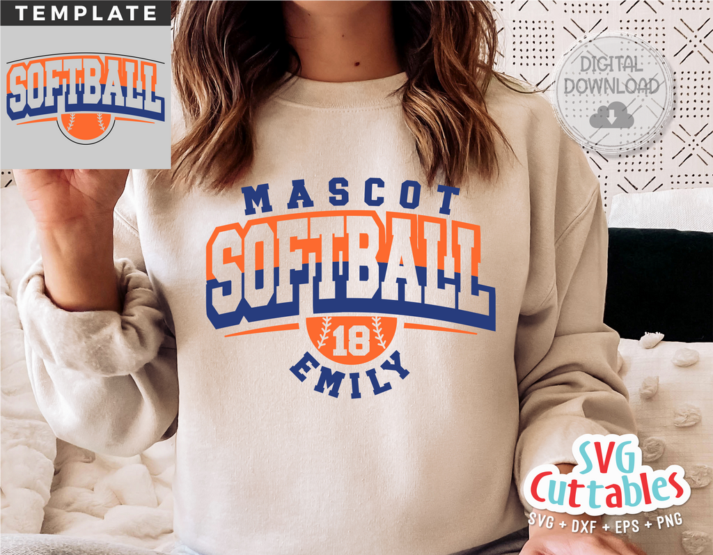 Softball Template 0054 | SVG Cut File