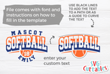 Softball Template 0054 | SVG Cut File