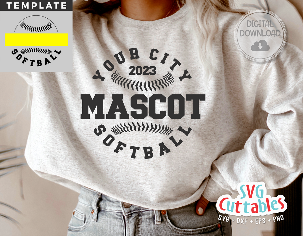 Softball Template 0056 | SVG Cut File