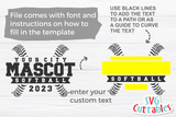Softball Template 0057 | SVG Cut File