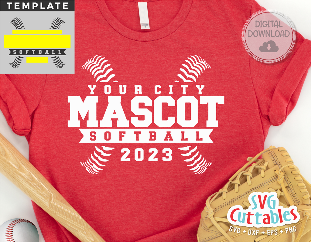 Softball Template 0057 | SVG Cut File