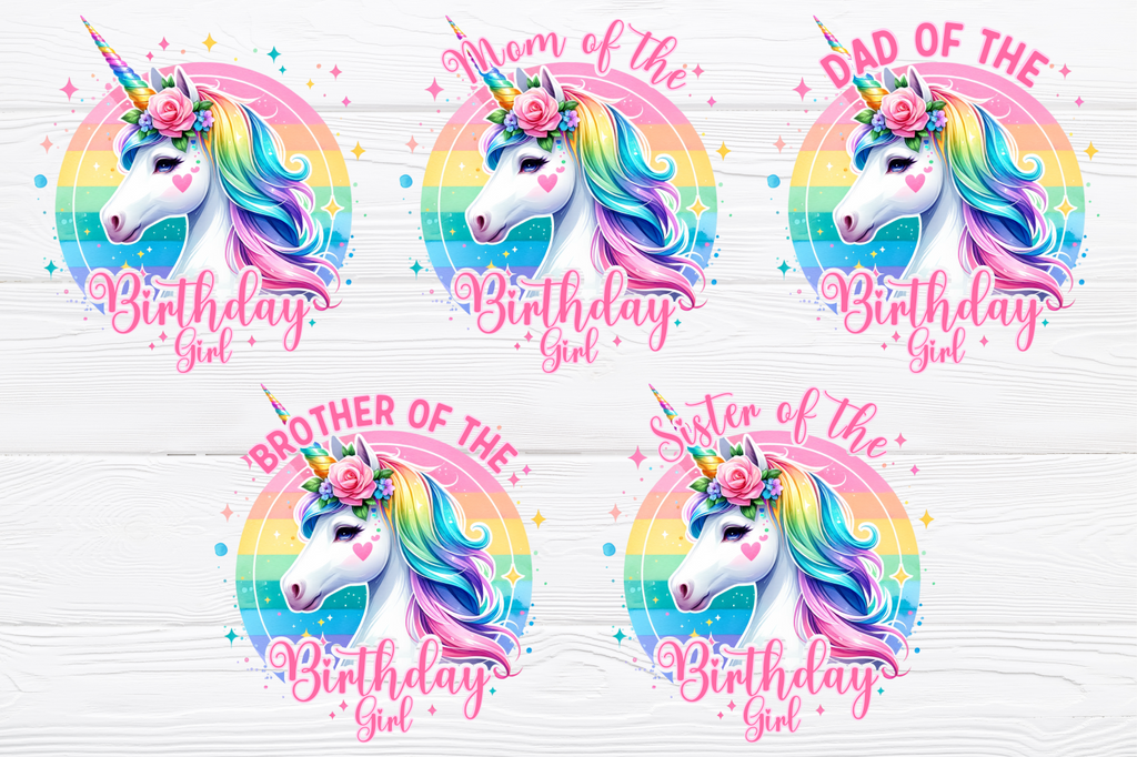 Unicorn Birthday Girl Family | PNG Print File