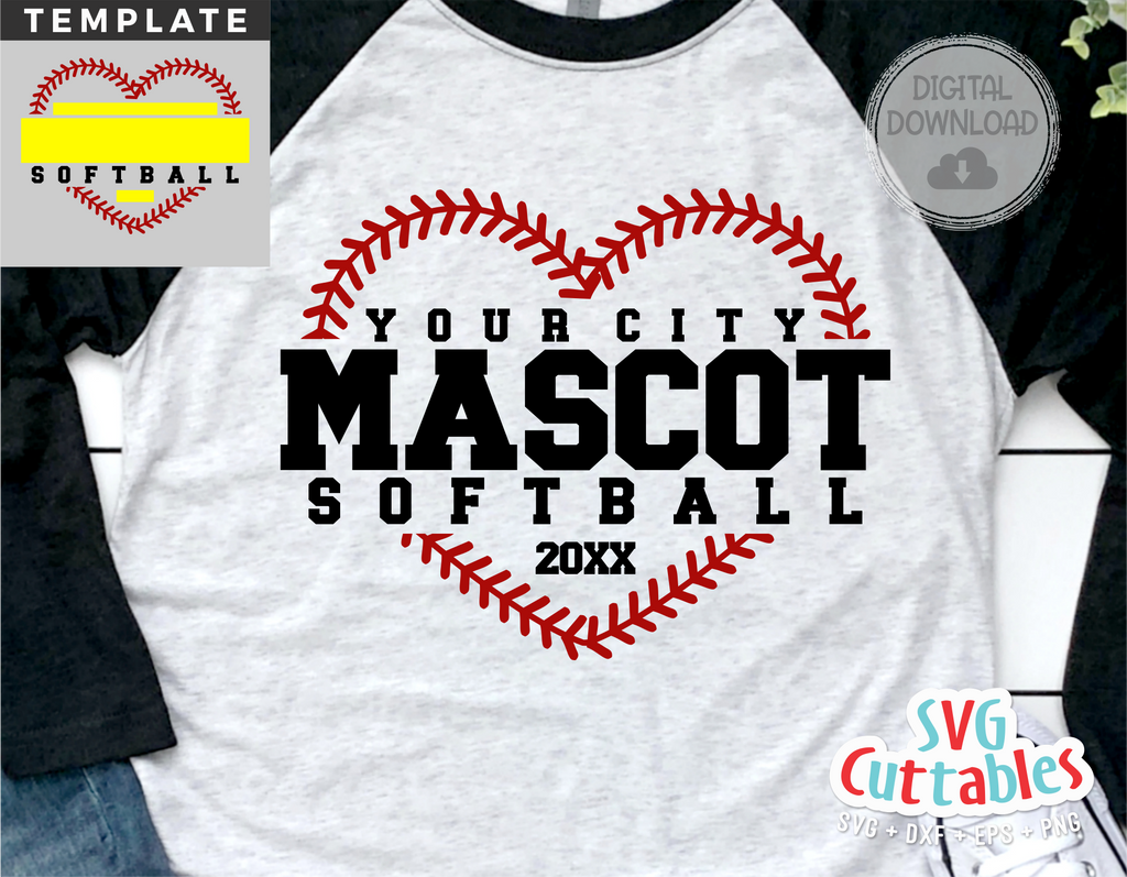 Softball Template 0059 | SVG Cut File