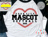Softball Template 0059 | SVG Cut File