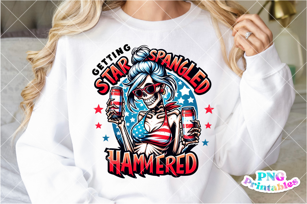 Star Spangled Hammered | Fourth of July | PNG Sublimation File