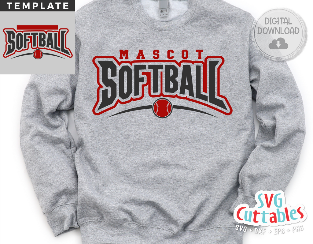 Softball Template 0061 | SVG Cut File