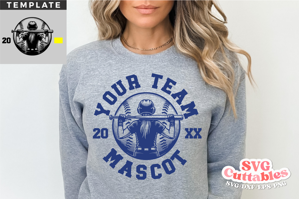 Softball Template 0063 | SVG Cut File