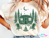 Retro Camper Scene Camping | PNG Sublimation File