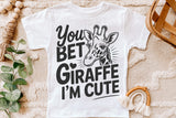 Giraffe I'm Cute | Kids SVG Cut File