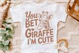 Giraffe I'm Cute | Kids SVG Cut File
