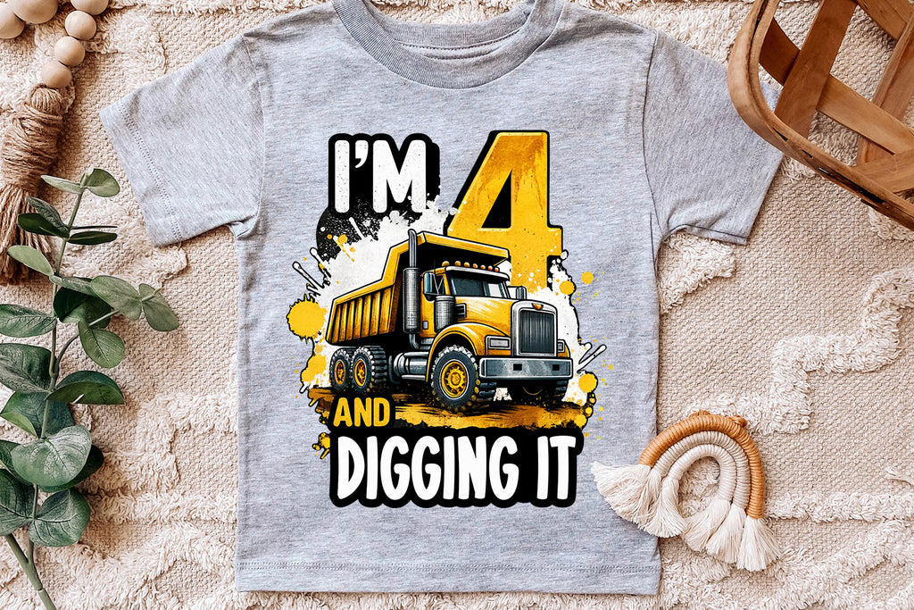 Fourth Birthday Construction Truck | PNG Print File