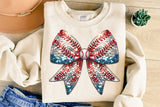 Sequin Baseball Bow | PNG Sublimation File