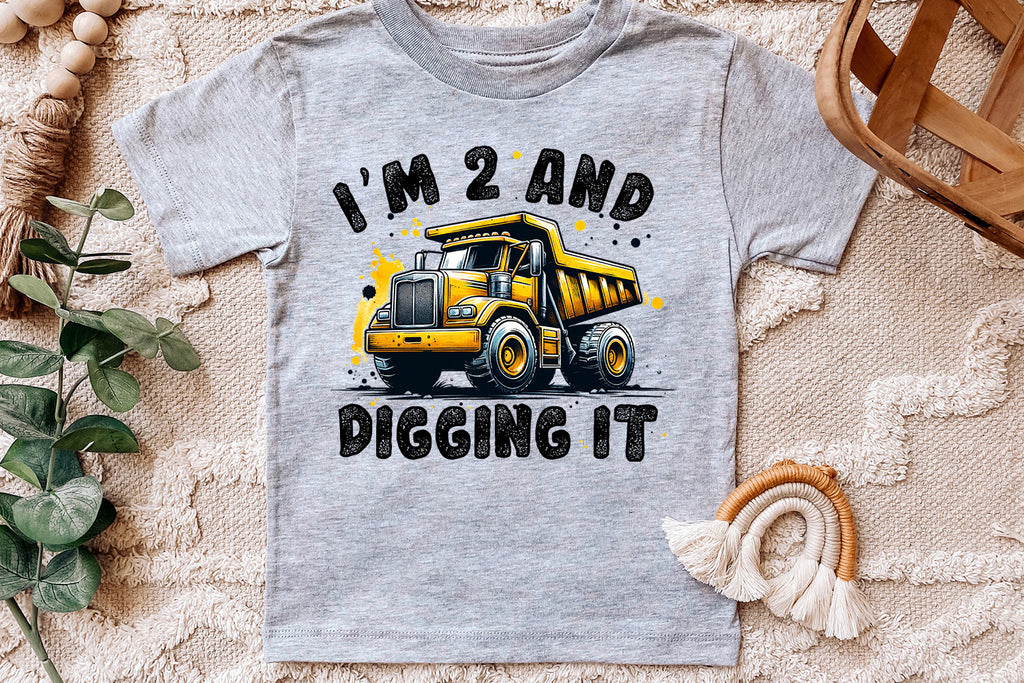 Second Birthday Construction Truck | PNG Print File