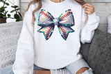 Sequin Baseball Bow | PNG Sublimation File