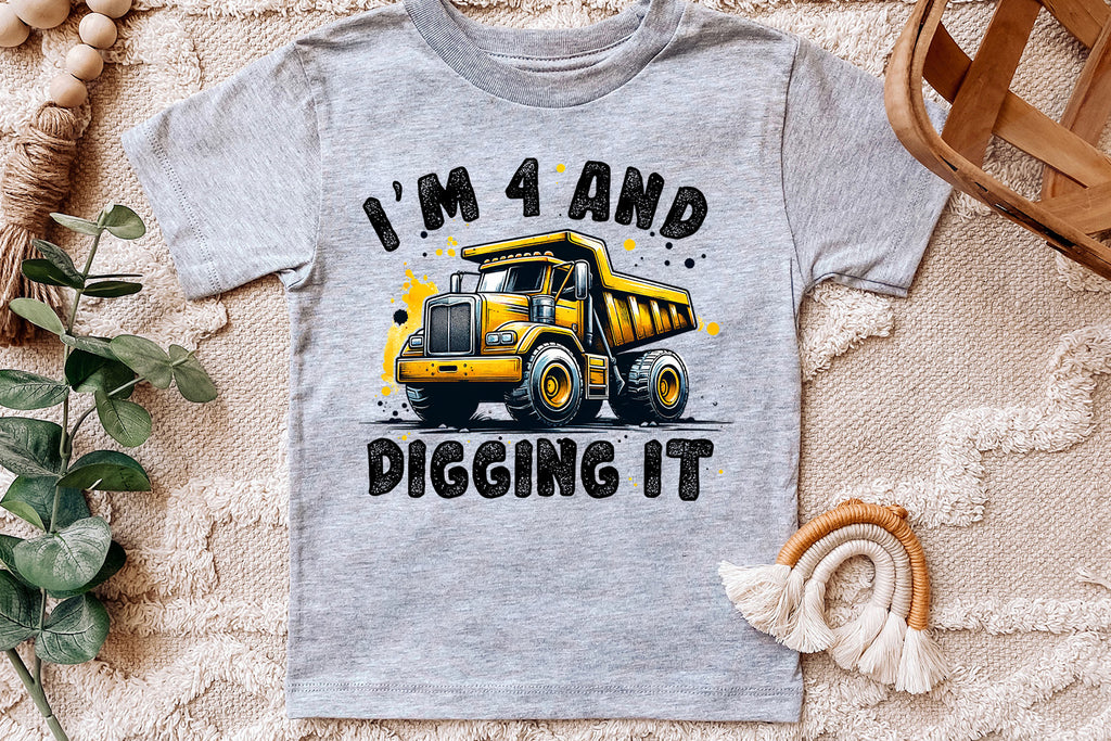Fourth Birthday Construction Truck | PNG Print File