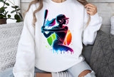 Softball Silhouette Neon | PNG File
