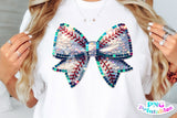 Sequin Baseball Bow | PNG Sublimation File