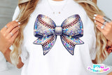 Sequin Baseball Bow | PNG Sublimation File
