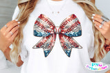 Sequin Baseball Bow | PNG Sublimation File
