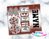 Cheer Glitter 20 oz Skinny Tumbler png Design - Brown and Silver