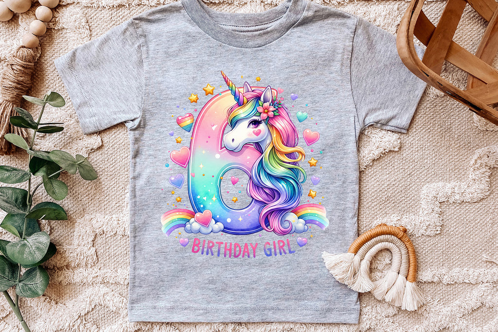 Birthday Girl Sixth Birthday Unicorn | PNG Print File