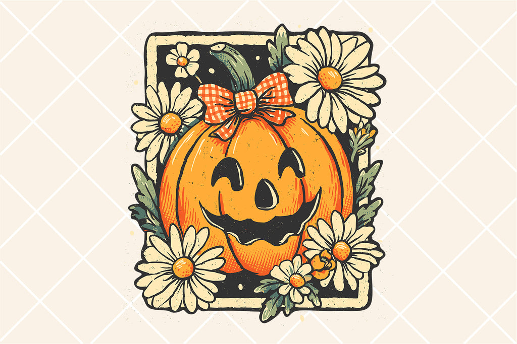 Jack-o-lantern with Bow | Halloween Sublimation PNG