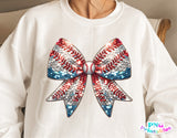 Sequin Baseball Bow | PNG Sublimation File
