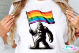 Pride Flag with Sasquatch | LGBTQ Pride PNG File