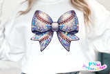 Sequin Baseball Bow | PNG Sublimation File