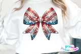 Sequin Baseball Bow | PNG Sublimation File