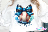 Baseball With Bow | PNG Sublimation File