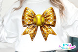 Sequin Softball Bow | PNG File