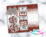 Cheer Glitter 20 oz Skinny Tumbler png Design - Brown and Silver