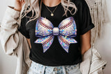 Sequin Baseball Bow | PNG Sublimation File